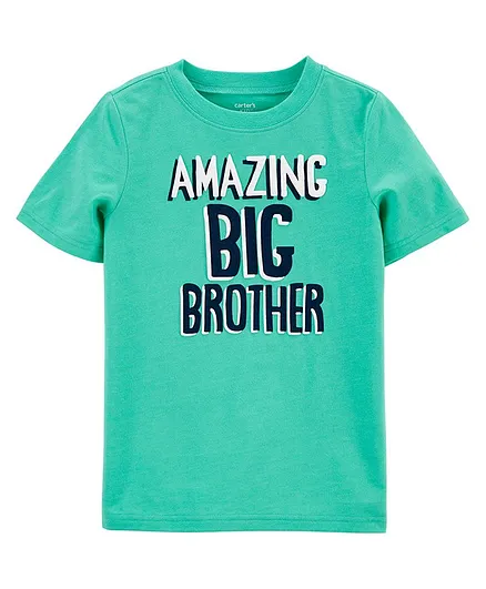 Carter's Big Bro Jersey Tee - Turquoise Green