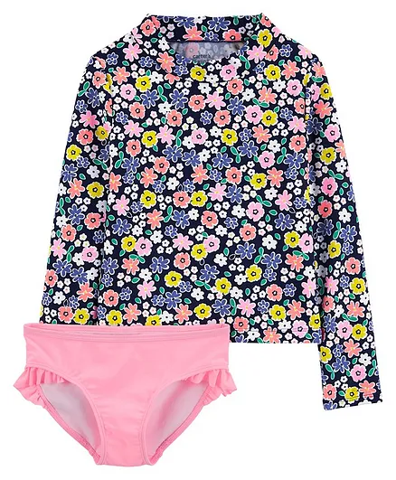 Carter's Floral 2-Piece Rashguard Set - Blue