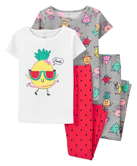 Carter's 4-Piece Pineapple 100% Snug Fit Cotton PJs - Multicolor