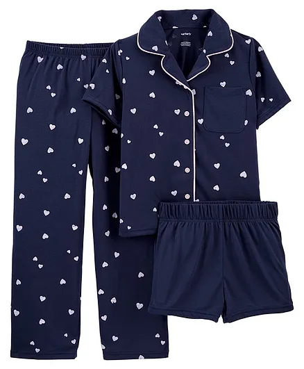 Carter's 3-Piece Coat-Style Loose Fit PJs - Navy Blue