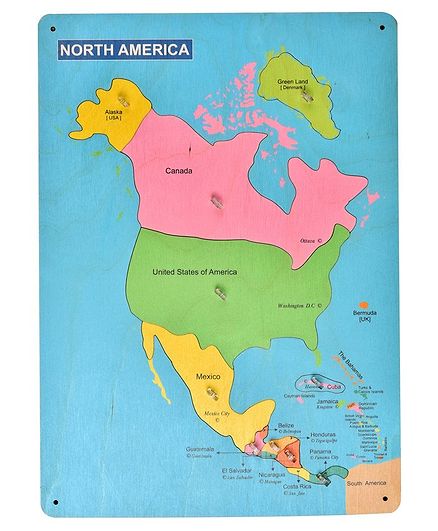RK Cart North America Map Board Puzzle Multicolor - 9 Pieces