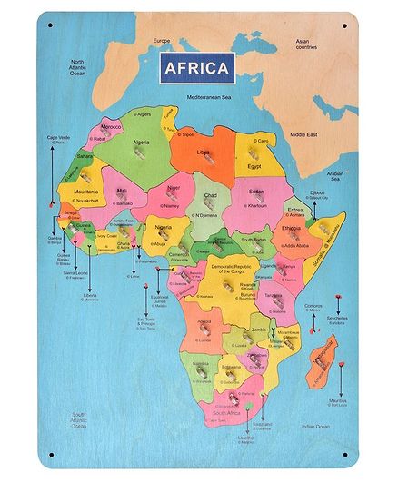 RK Cart Africa Map Board Puzzle Multicolor - 29 Pieces