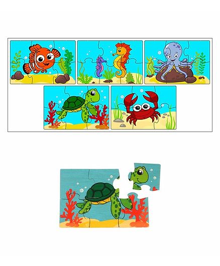RK Cart Ocean Theme 5 Wooden Jigsaw Puzzle - 30 Pieces
