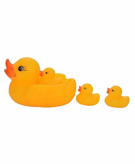 VWorld Squeezy Duck Bath Toys Pack of 4 - Yellow