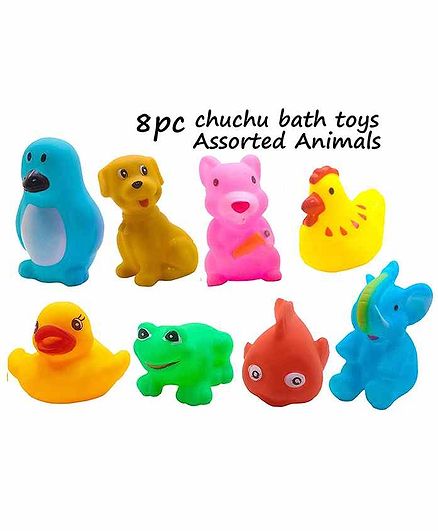 VWorld Animal Shaped Bath Toys Pack of 8 - Multicolor