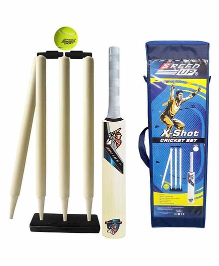 Speed Up X Shot Wooden Cricket Combo Set Size 1 - Blue