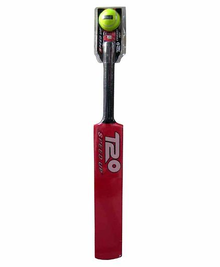 Speed Up Wooden Cricket Bat & Ball Set Size 4 - Red