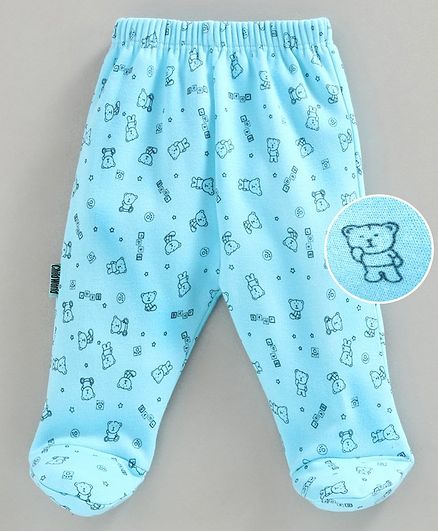 Child World Bootie Leggings Teddy Print - Blue