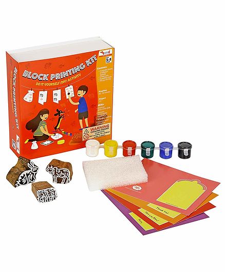 Cocomoco Kids Block Printing DIY Activity Kit - Multicolor