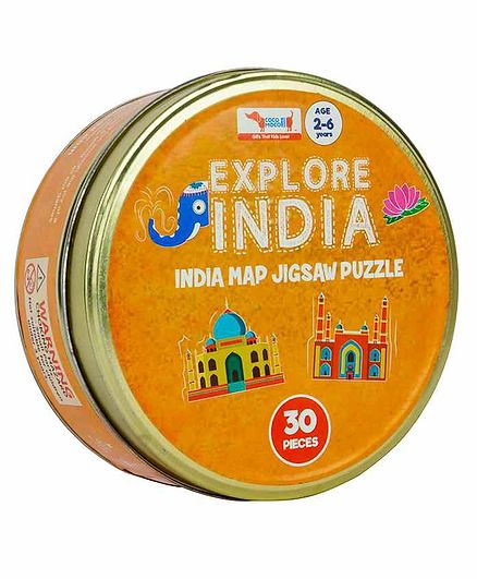 Cocomoco Kids India Map Jigsaw Puzzle Multicolor - 30 Pieces