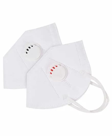 Yellow Bee KN95 Respirator Face Mask White - Pack of 2