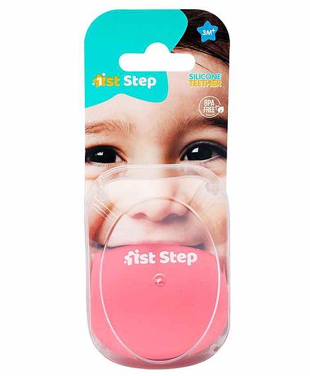 1st Step Tongue Shaped Silicone Teether - Pink