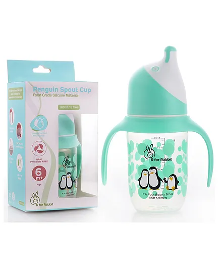 R for Rabbit Premium Penguin Spout Sipper Green - 180 ml