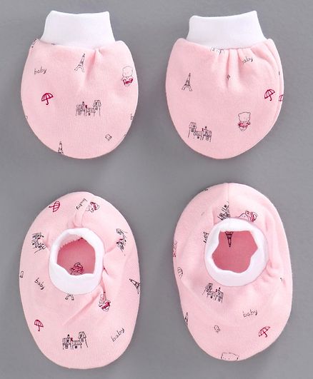Simply Mittens & Booties Multiprint - Light Pink