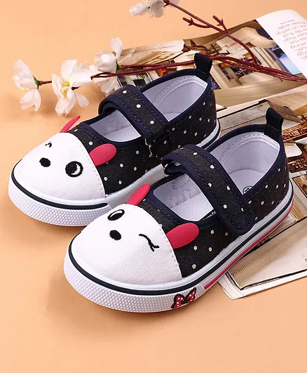 Cute Walk by Babyhug Canvas Shoes Animal Design - Navy Blue