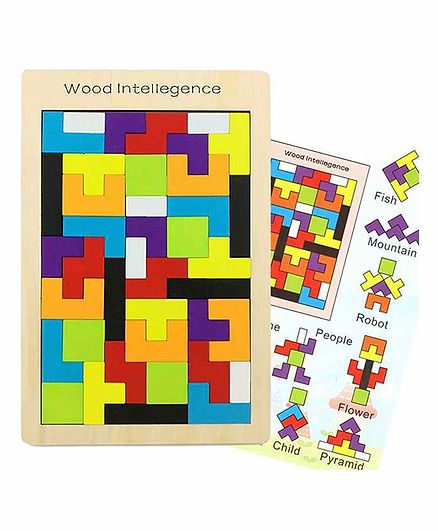 Yamama Tetris Russian Blocks Board Puzzle Multicolour - 40 Pieces