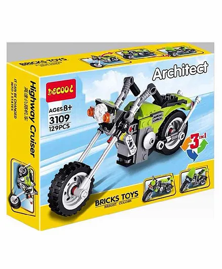 Yamama Architect 3 in 1 Building Blocks Set Green - 129 Pieces