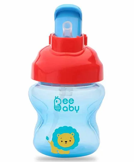 Beebaby Flippy Soft Silicone Straw Sipper Cup Blue Red - 150 ml