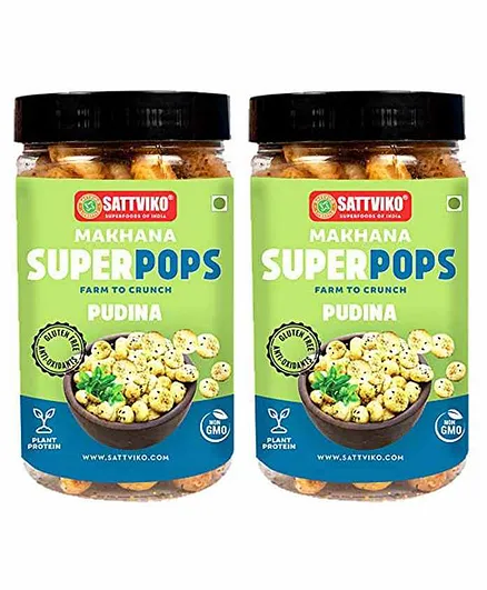 Sattviko Pudina Roasted Makhana Pack of 2 Jars - 70 gm each