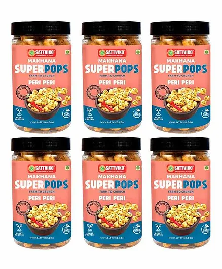 Sattviko Peri Peri Roasted Makhana Pack of 6 Jars - 70 gm each