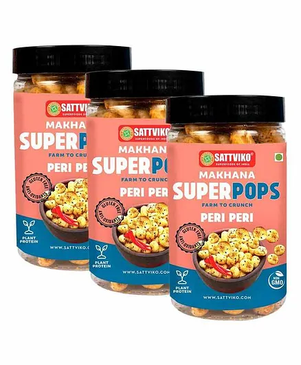 Sattviko Peri Peri Roasted Makhana Pack of 3 Jars - 70 gm each