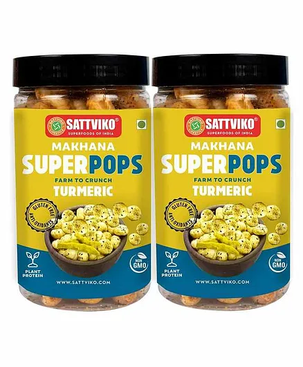 Sattviko Turmeric Makhana Superpops Pack of 2 Jars - 70 gm each