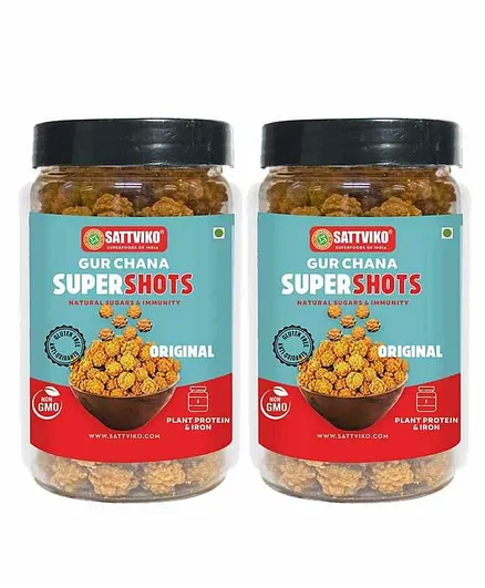 Sattviko Gur Chana Pack of 2 Family Jars - 350 gm each