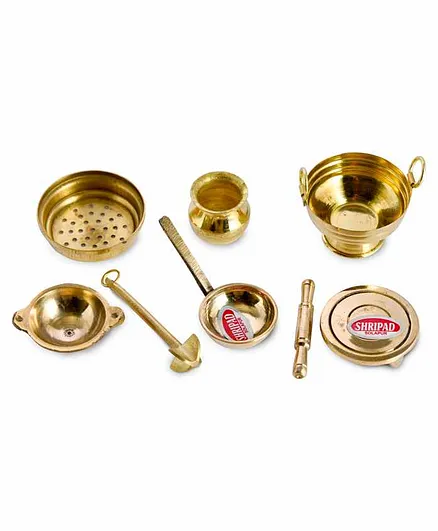 Shripad Steel Home Miniature Kitchen Toys Set - 8 Pieces