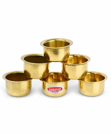 Shripad Steel Home Fulpatri Set of 6 - Golden