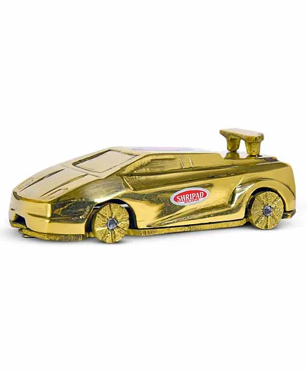Shripad Steel Home Antique Brass Car Model - Gold