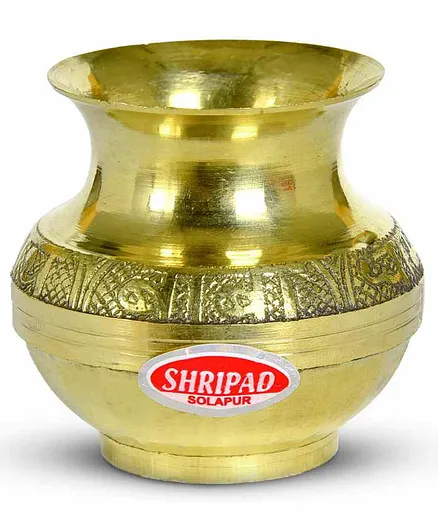 Shripad Steel Home Miniature Brass Jagannath Loti Toy - Golden