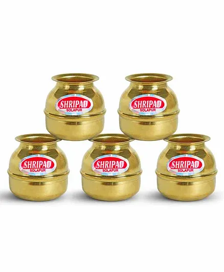 Shripad Steel Home Miniature Brass Ring Loti Toy Set of 5 - Golden