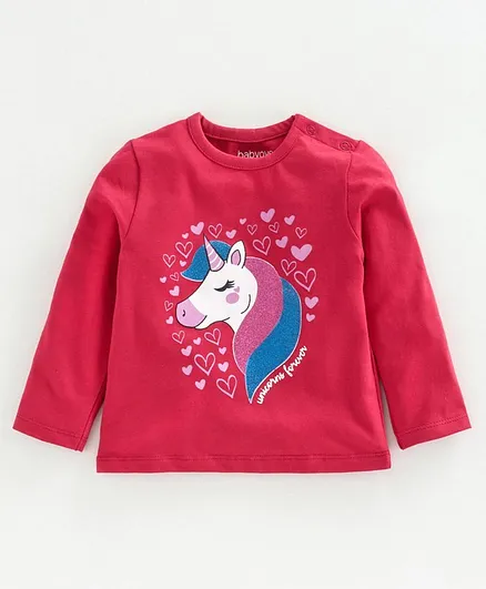 Babyoye Full Sleeves Unicorn Print - Pink