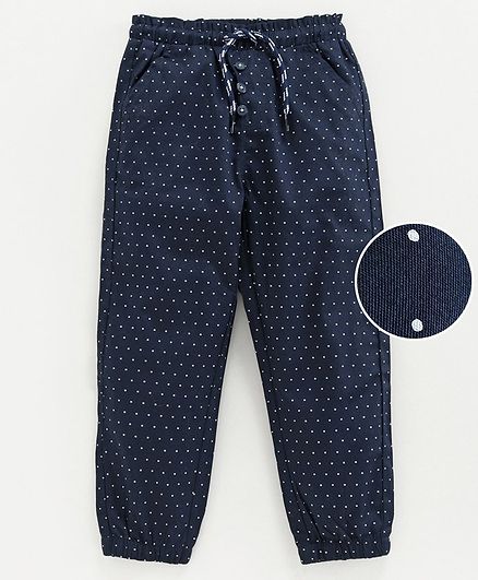 Babyoye Full Length Lounge Pant Polka Dot Print - Navy