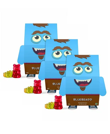 Mamba Jamba Bluebeard Multivitamin and Mineral Gummy Bears Pack of 3 - 75 gm Each