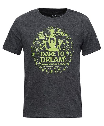 Alcis Half Sleeves Dare To Dream Print Tee - Dark Grey