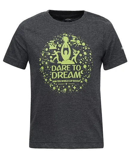 Alcis Half Sleeves Dare To Dream Print Tee - Dark Grey