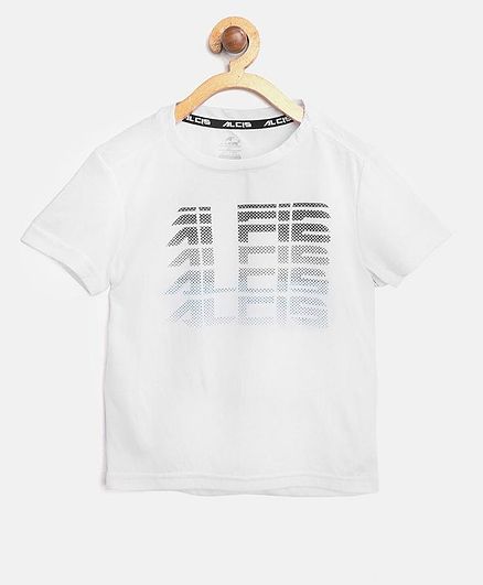 Alcis Logo Print Detailing Half Sleeves Tee - White