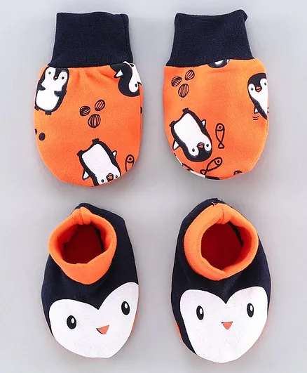Babyoye Mittens and Booties Set - Orange