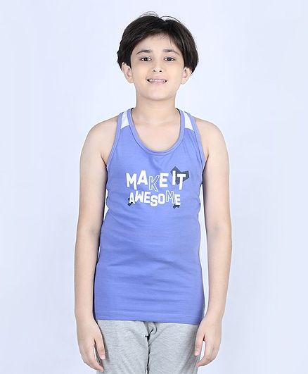 Alcis Sleeveless Make It Awesome Printed Tank Tee - Purple