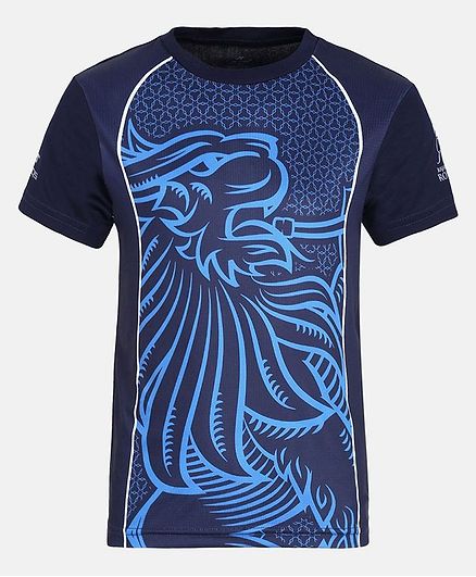Alcis Raglan Half Sleeves Lion Printed Tee - Blue