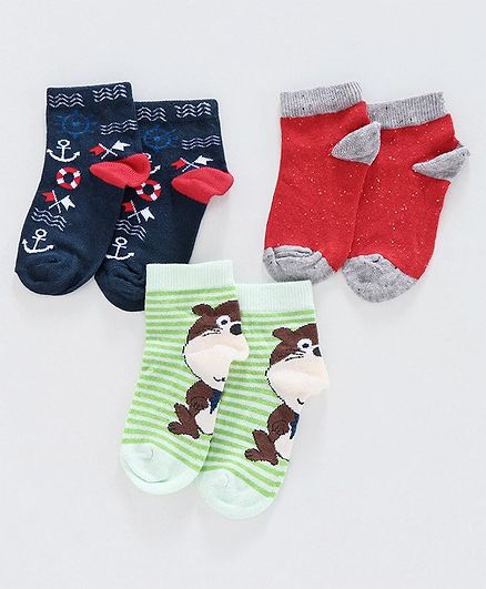 Mustang Ankle Length Socks Pack of 3 - Multicolor