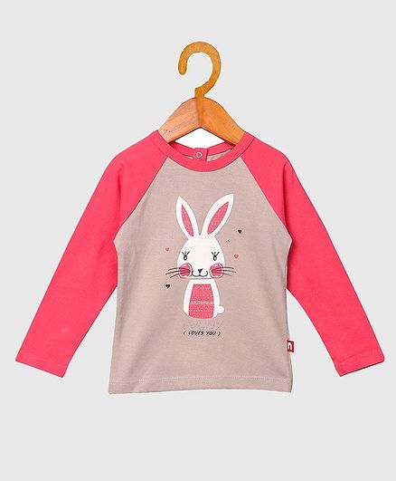 Nino Bambino Bunny Print Full Sleeves Tee - Pink
