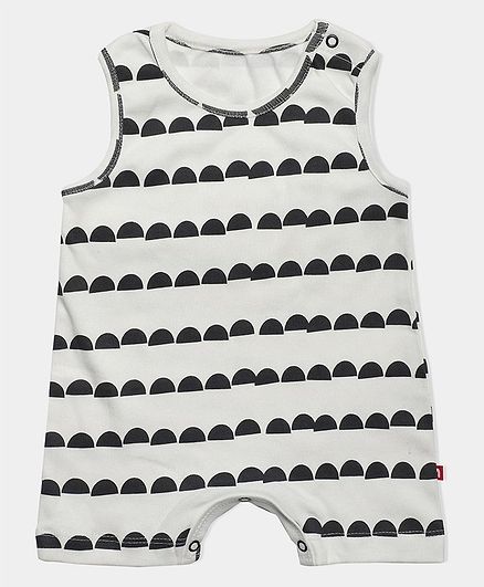 Nino Bambino Sleeveless Printed Romper - White