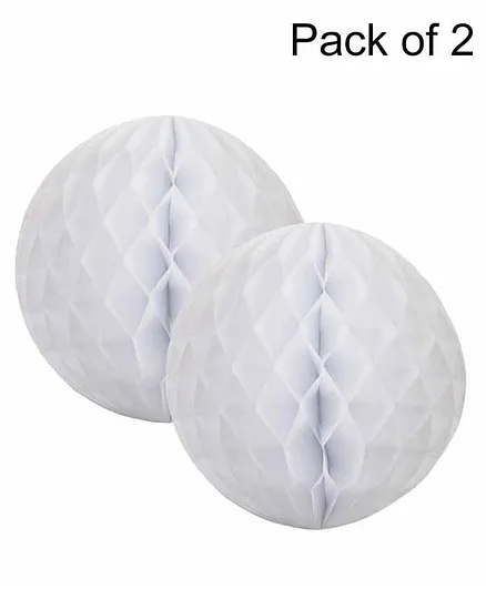 Funcart Honeycomb Pom Ball White - 2 Pieces