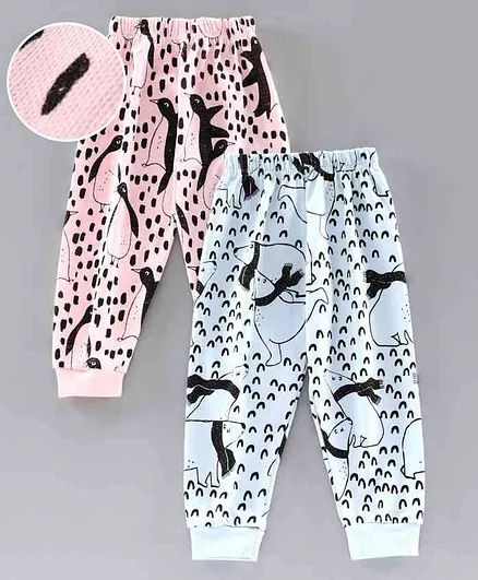 Teddy Full Length Printed Lounge Pant Pack of 2 - Pink Blue