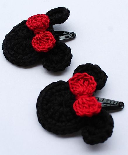 Woonie Mouse Design Handmade Hair Clip - Black