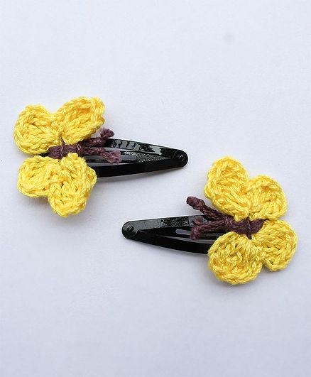 Woonie Handmade Butterfly Design Hair Clip - Yellow