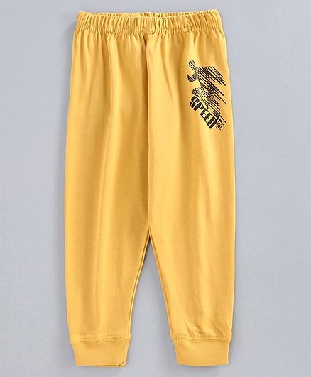 Doreme Full Length Track Pant Text Print - Yellow