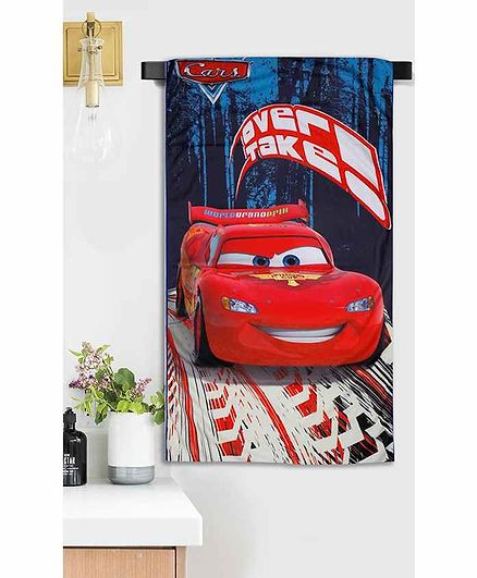 Sassoon Microfiber Bath Towel Cars Print - Red Blue